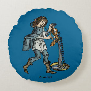 Tierkreis: Wassermann, 1482 Rundes Kissen