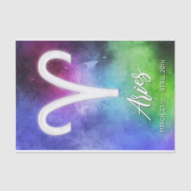 Tierkreis: Widder-Daten Seidenpapier (Vorderseite)