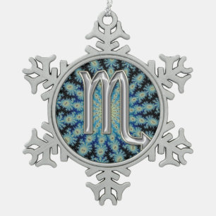 Tierkreis-Zeichen-Skorpions-Weihnachtsverzierung Schneeflocken Zinn-Ornament