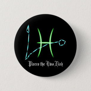 Tierkreissternbild Fische Knopf Button