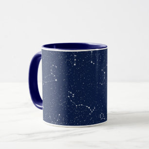 Tierkreissternbilder mit einem dunkelblauen Sterne Tasse