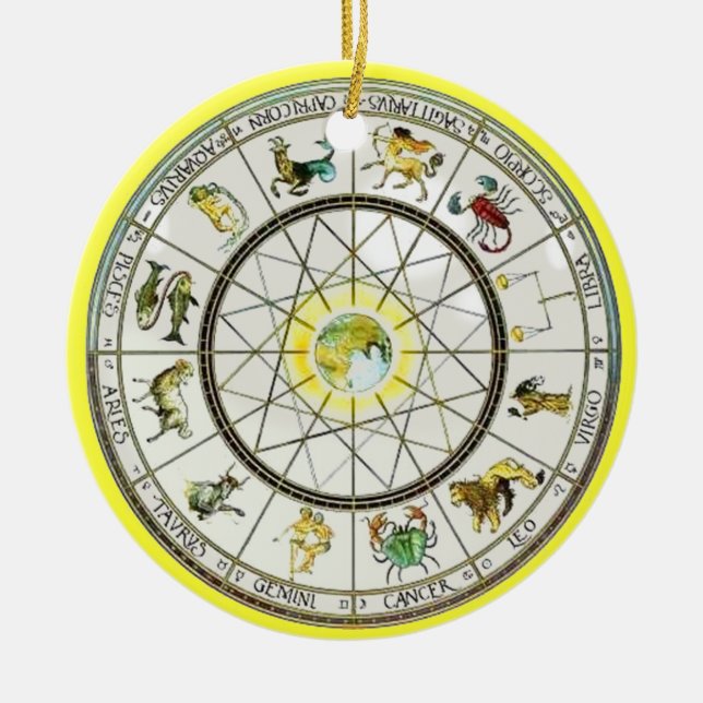 Tierkreisverzierung Keramik Ornament (Vorne)
