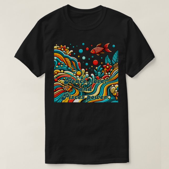 Tierkreiszeichen im Stil des 60ers T-Shirt (Design vorne)