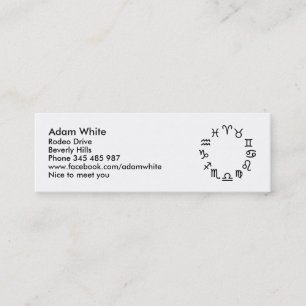 Tierkreiszeichen Mini Visitenkarte