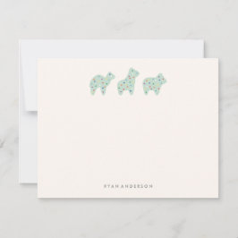 Tierkrümelparade Kid's Stationery - Minze Mitteilungskarte