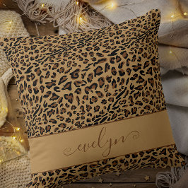 Tierleopard Print Brown and Black Personalisiert Kissen
