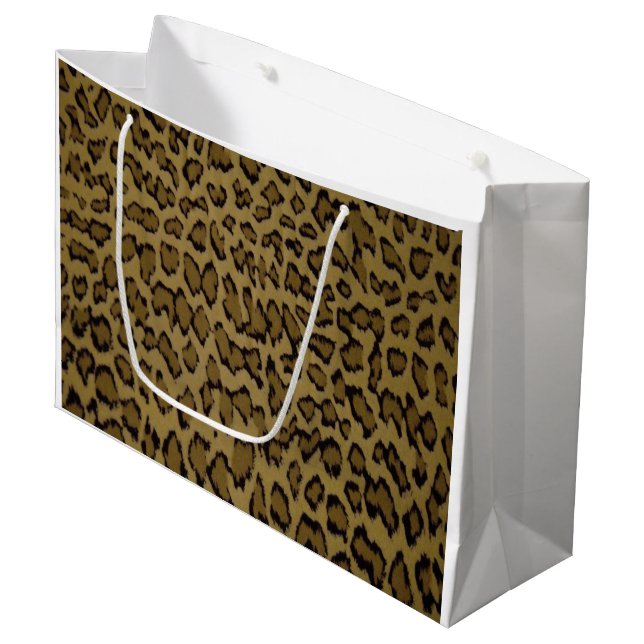 TIERLEOPARDRUCK GROßE GESCHENKTÜTE (Vorderseite Schrägansicht)