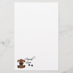 Tierliche Lover-Hund- und Pfotendrucke Briefpapier