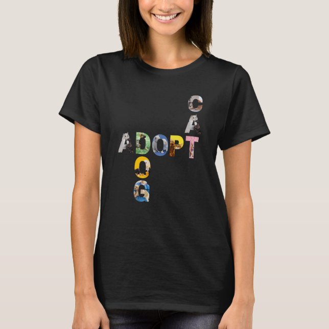 Tierliebhaber Adopt Hunde Cat T-Shirt (Vorderseite)