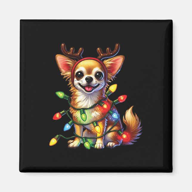Tierliebhaber Chihuahua Hunde Reindeer Christma Magnet (Vorne)