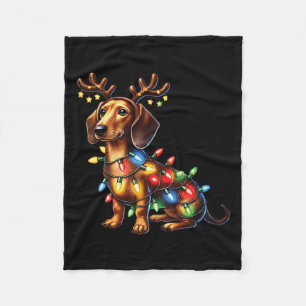 Tierliebhaber Dackel Hunde Rentier Antler C Fleecedecke