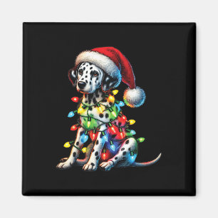 Tierliebhaber Dalmatiner Hunde Weihnachtsmannmütze Magnet