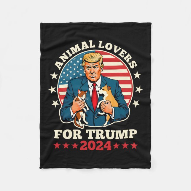 Tierliebhaber für Trump-Kampagne 2024 für Katzen u Fleecedecke (Vorderseite)