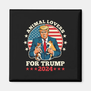 Tierliebhaber für Trump-Kampagne 2024 für Katzen u Magnet