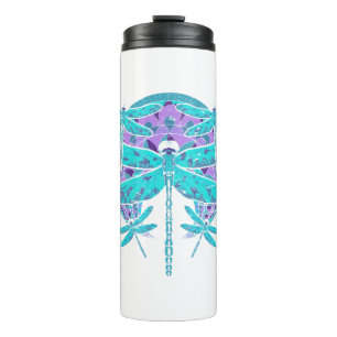 Tierliebhaber Geschenk hübsche Mandala Dragonfly Thermosbecher