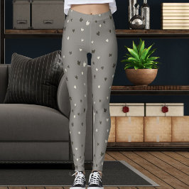 Tierliebhaber Modern Süße Grau Schwarz Weiß Katzen Leggings