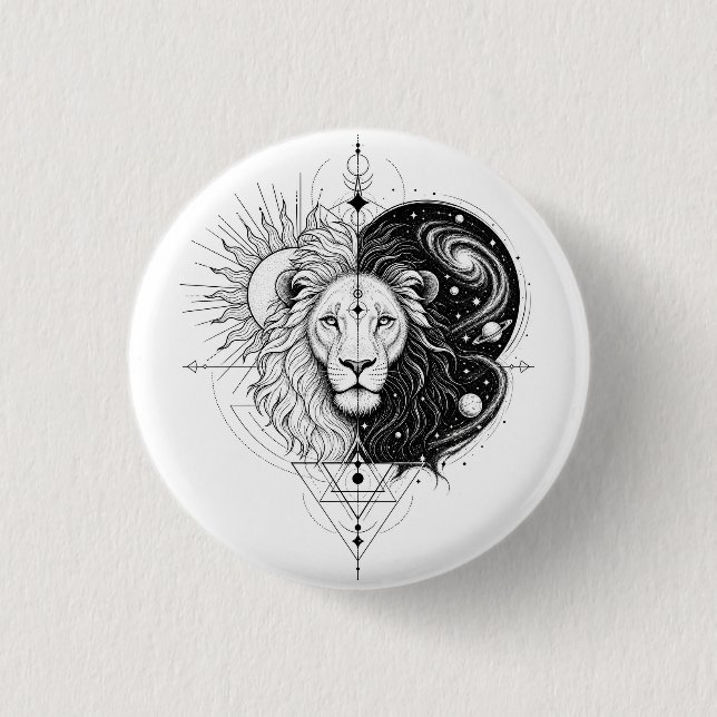 Tierliebhaber-Patches. Süßer Löwen-Patch/Abzeichen Button (Vorderseite)