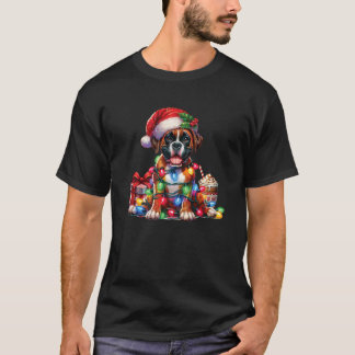 Tierliebhaber Süße Boxerhund Rentiere Geweihe T-Shirt