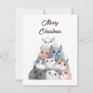 Tierliebhaber Süße Lustige Katzen Weihnachtsbaum Feiertagskarte