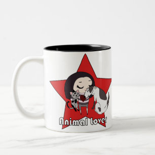 Tierliebhaber-Tasse Zweifarbige Tasse