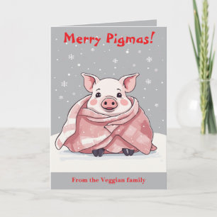 Tierliebhaber Weihnachten Süßes Schwein Eingewicke Karte