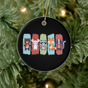 Tierliebhaber Weihnachten Waschbär Opossum Winter  Keramik Ornament