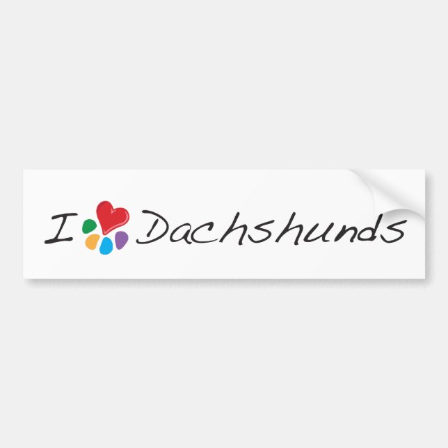 TierLover_I Herz-Dackeln Autoaufkleber (Vorne)