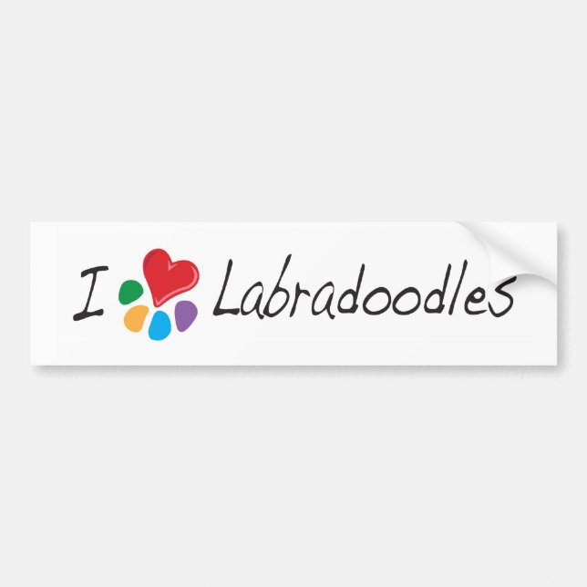 TierLover_I Herz Labradoodles Autoaufkleber (Vorne)