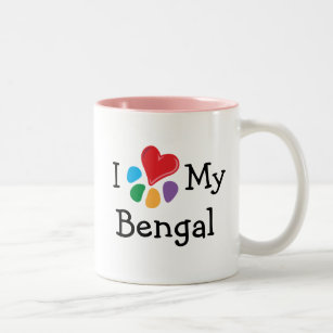 TierLover_I Herz mein bengalisches Zweifarbige Tasse