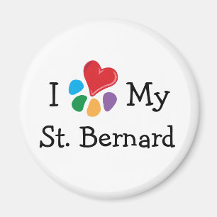 TierLover_I Herz mein Bernhardiner Magnet