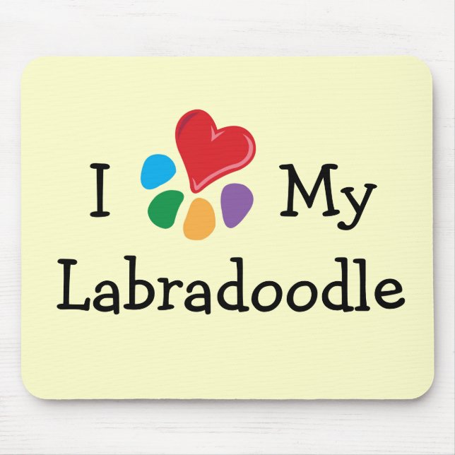 TierLover_I Herz mein Labradoodle Mousepad (Vorne)