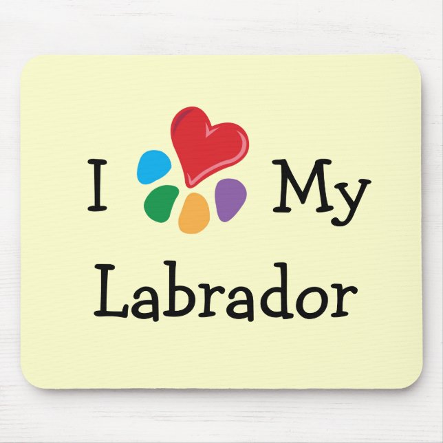 TierLover_I Herz mein Labrador Mousepad (Vorne)