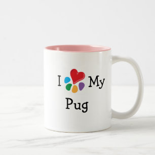 TierLover_I Herz mein Mops Zweifarbige Tasse