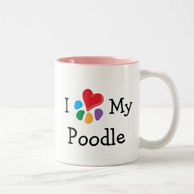 TierLover_I Herz mein Pudel Zweifarbige Tasse (Rechts)