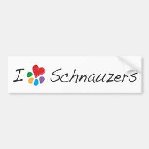 TierLover_I Herz mein Schnauzer Autoaufkleber