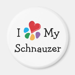 TierLover_I Herz mein Schnauzer Magnet