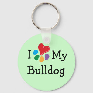 TierLover_I Herz meine Bulldogge Schlüsselanhänger