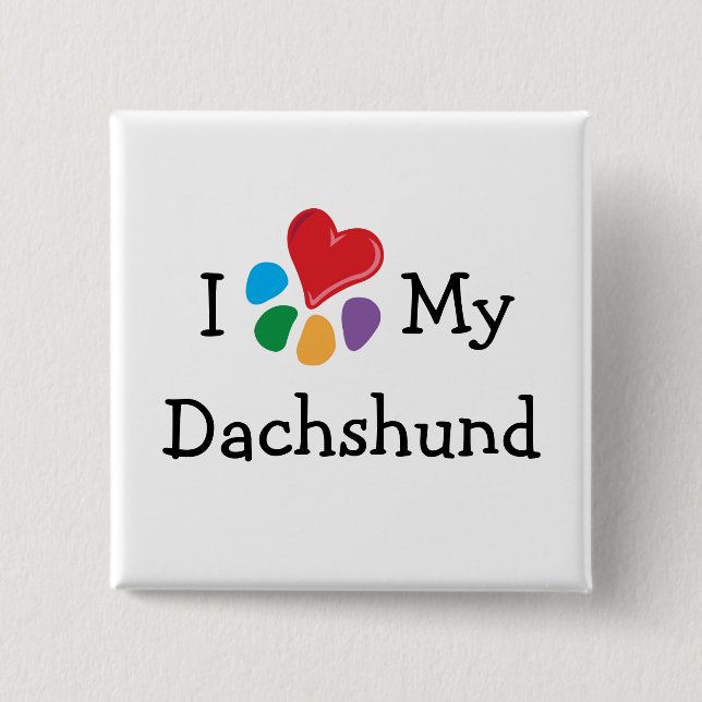 TierLover_I Herz meine Dackel Button (Vorderseite)