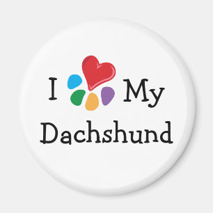 TierLover_I Herz meine Dackel Magnet