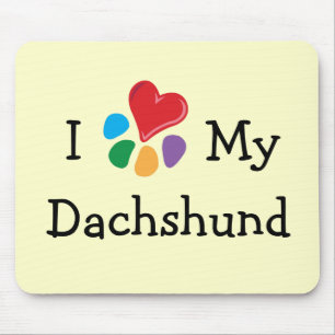 TierLover_I Herz meine Dackel Mousepad