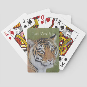 Tiermalerei auf Tiger mit traurigen Augen, große K Spielkarten