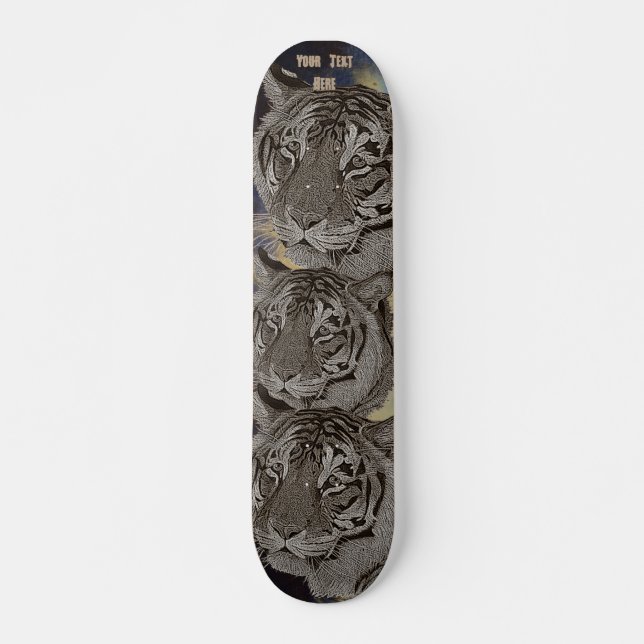Tiermalerei der großen Katze des Tigers Skateboard (Vorne)