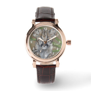 Tiermalerei des Pumakätzchens der großen Katze Armbanduhr