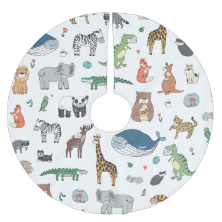 Tiermaske der Kinder, Virusmuster. Polyester Weihnachtsbaumdecke