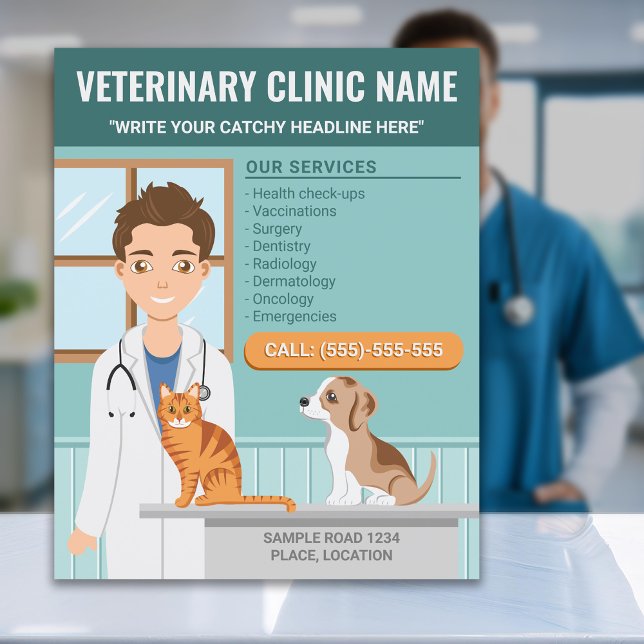 Tiermedizin Vet Klinik Doktor Pet Care Flyer (Von Creator hochgeladen)