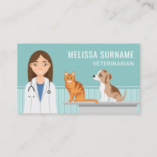 Tiermedizin Vet Woman Doctor Pet Care Visitenkarte