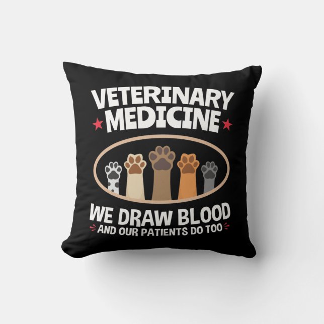 Tiermedizin Wir Zeichnete Blutfunny Vet Tech Kissen (Vorderseite)