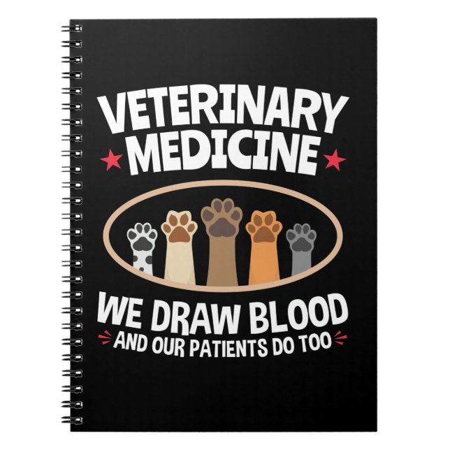 Tiermedizin Wir Zeichnete Blutfunny Vet Tech Notizblock (Vorderseite)