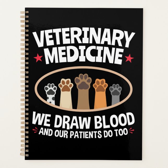 Tiermedizin Wir Zeichnete Blutfunny Vet Tech Planer (Vorderseite)