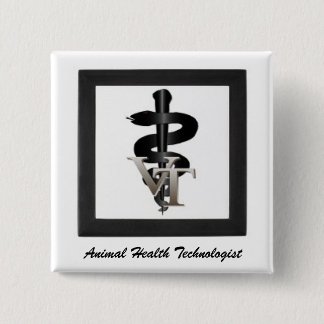 Tiermedizintechniksymbol, Tiergesundheitstechnolog Button (Vorderseite)